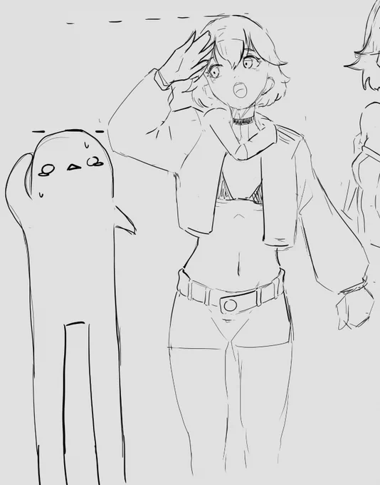 doodle stream. new oc, outfit + name's still undecided. 

the hair has been fun tho 