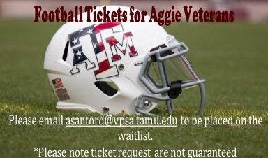 VRSCTAMU's tweet photo. We are just 2 weeks away from Aggie football! Make sure to get on the waitlist for our FREE tickets for student veterans program. Email the following information to asanford@vpsa.tamu.edu: 
Name
Phone #
Game Requested
# of Tickets 
Whether you have ever attended a game before https://t.co/KXr5p5EInG