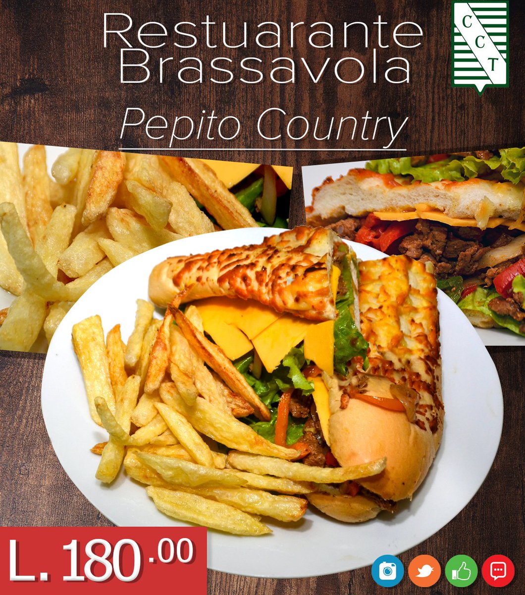 CountryClubtgu's tweet photo. Country Club Tegucigalpa.
Te trae su nuevo Pepito Country a solo 180 Lempiras.
Tel. 2227-9910, 2227-4546, 2227-9911
Correo: info@countryclubtgu.hn https://t.co/3rn4jHOAmk