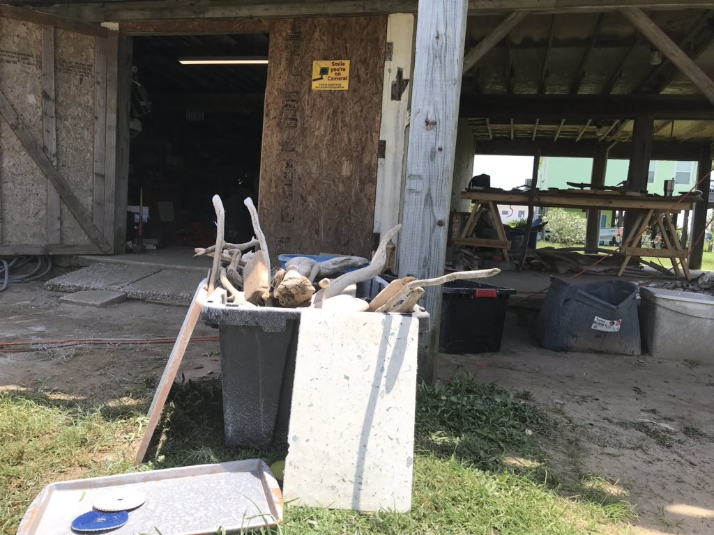 BillyBadBirrd's tweet photo. @buildcom I’ll be outside more working to create masterpiece driftwood furniture.’its quite time consuming in the summer in-between breaks from the 111 degree #BuildCom https://t.co/RDONdCJgDH