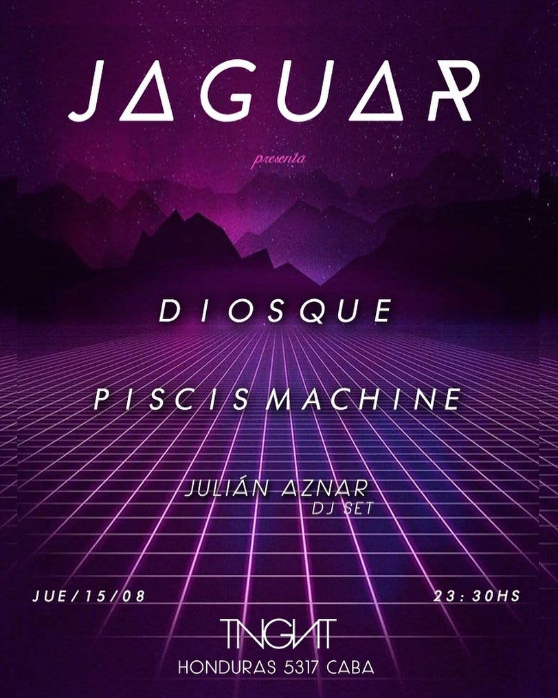 El club de melómanos presenta la #FiestaJaguar en <a href="/LatangenT/">La Tangente</a>.
Este jueves a las 23:30 hs se viene la sexta edición, con <a href="/Diosque/">Diosque</a> y Piscis Machine tocando en vivo y <a href="/JulianAznar/">Julian Aznar</a> al comando de las bandejas.

🎫 Link a las anticipadas 
> bit.ly/2V3a53V