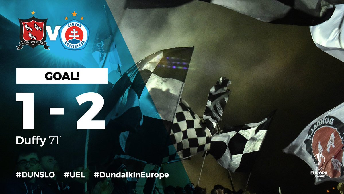 DundalkFC's tweet photo. 71' | DUN 1-2 SLO
Michael Duffy drills home low from the edge of the box after good work by Massey on the left.
#DUNSLO #DundalkInEurope #UEL https://t.co/NJYqBze37F