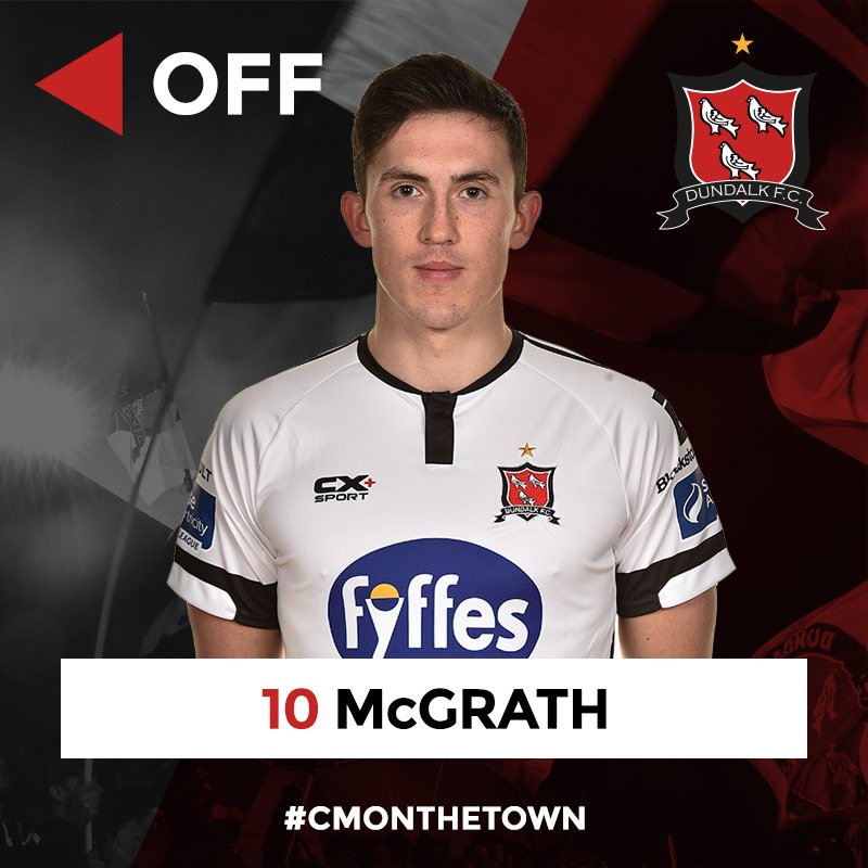 DundalkFC's tweet photo. 79' | SUB DUNDALK (#3)
β‘οΈ ON: Georgie Kelly
β¬
οΈ OFF: Jamie McGrath
#DUNSLO #DundalkInEurope #UEL https://t.co/0D8iUoLIkJ