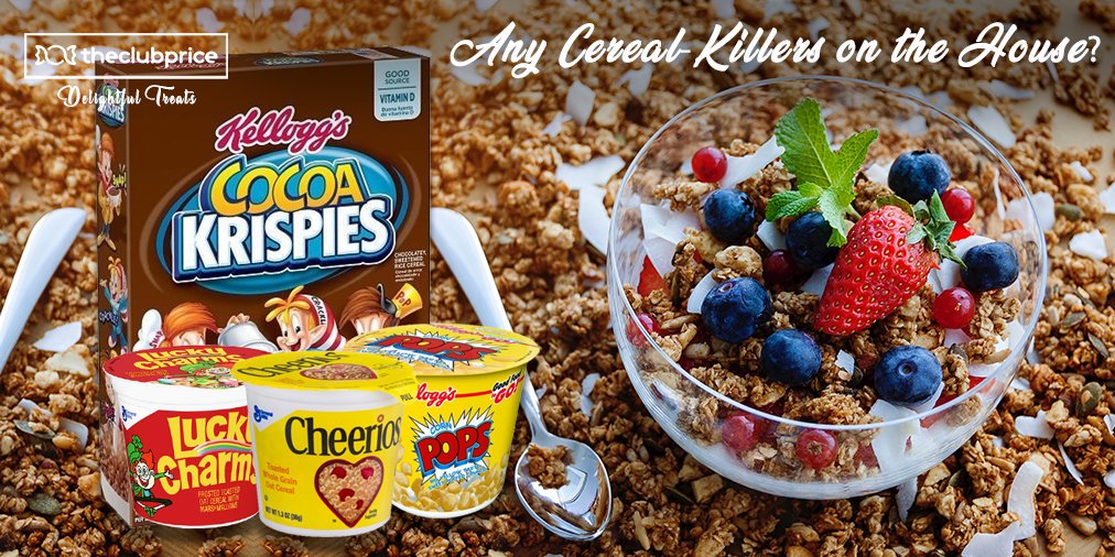 Anyone? How many of us start our mornings with these amazing treats?

#cereal #breakfast #nutrition #healthy #milk #cerealday #nationalcerealday #theclubprice #delightfultreats