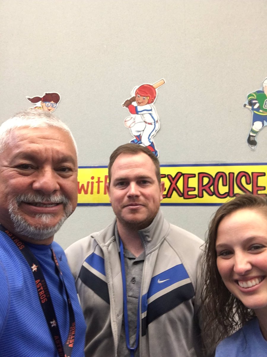 SchmalzPhysEd's tweet photo. Meet the PE Team! 
Coach Gloria, Coach Miller, and Coach Slusser 
We are excited to start our 2019-2020 school year!! See you tomorrow 🦈🦈 https://t.co/Ju388ZQ31P