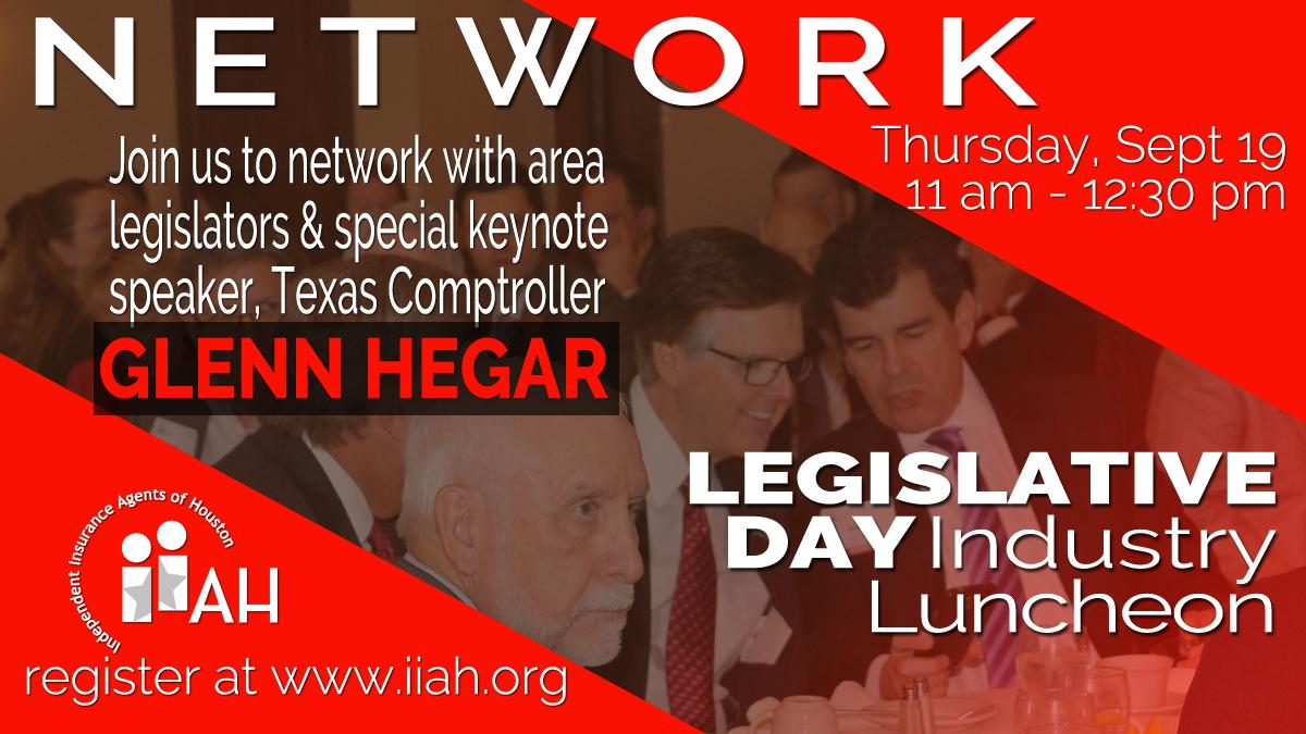 IIAHAssoc's tweet photo. Looking to #network with #IndependentAgents while also having a chance to visit with local #LegislativeRepresentatives? Then join us for the September Legislative Day Industry Luncheon this September 19th. Register» https://t.co/l6A0owtqLn 
#IIAH #NetworkLunch #GlennHegar https://t.co/zSfVOlwybb
