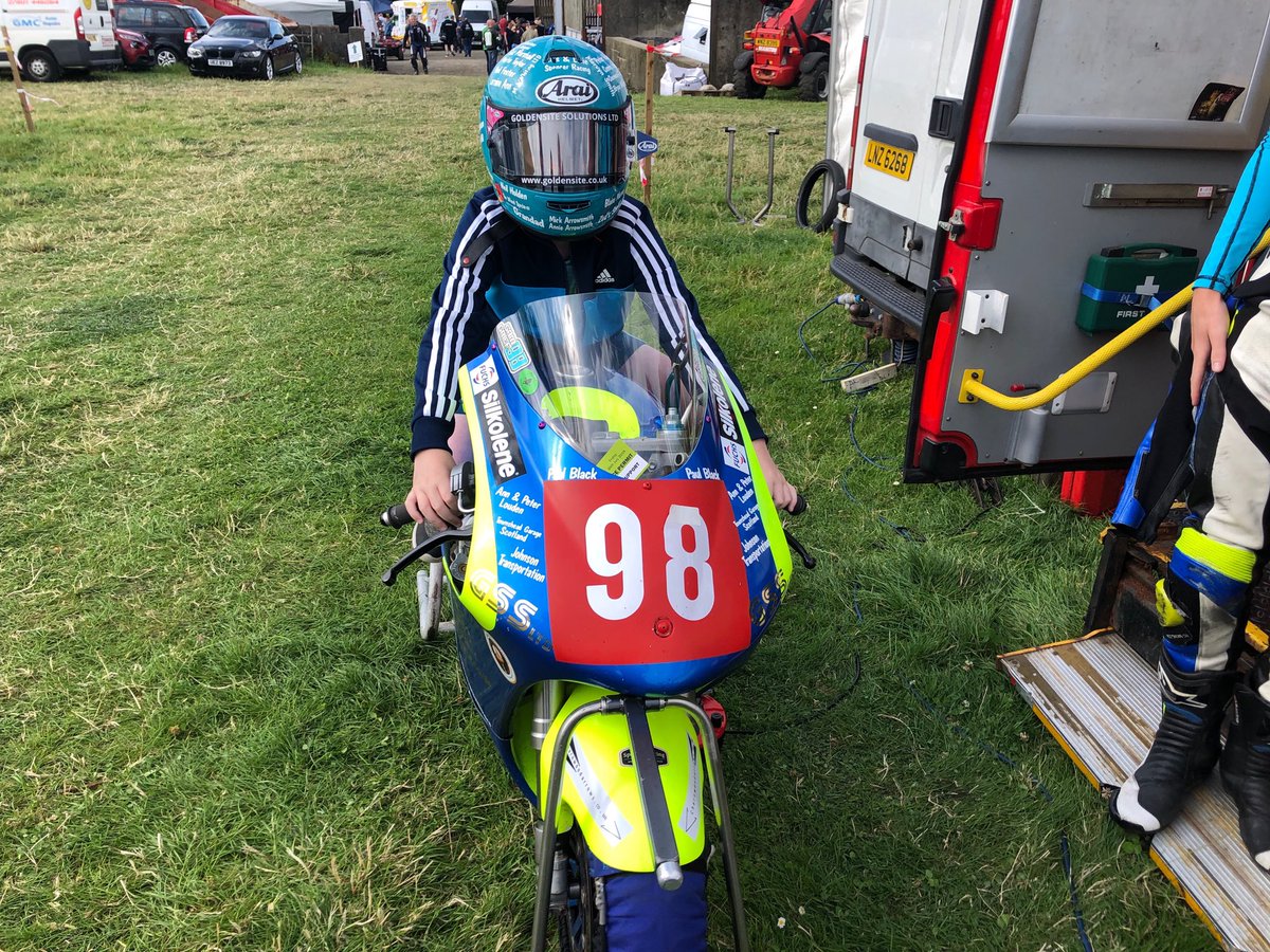 Sam Griefs machine sponsored by Paul Robinson with my young grandson in the saddle🏁