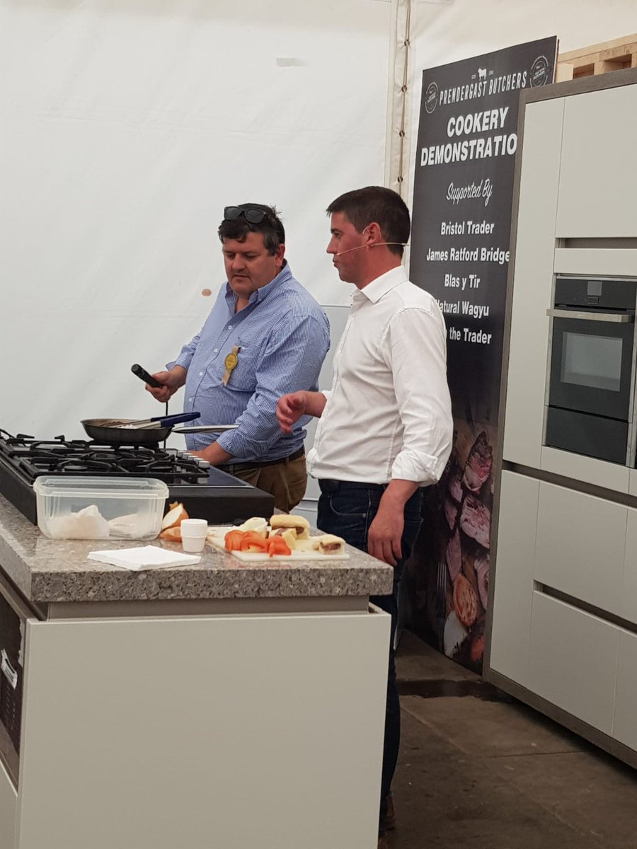 NaturalWagyu's tweet photo. @PembsCountyShow showing off our meat today. #wagyu #grassfed #burger #PrendergastButchers https://t.co/hNM4oFKotK