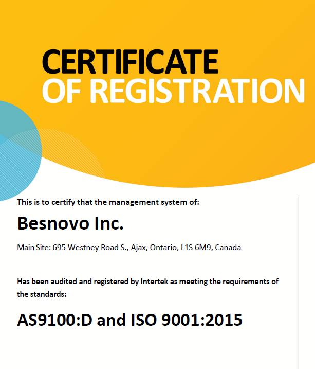 Besnovo is now AS9100:D (ISO9001:2015) certified! Please visit our website: besnovo.com to learn more about robotic laser de-coating solutions. #AS9100D #Aerospace #Laserdecoating