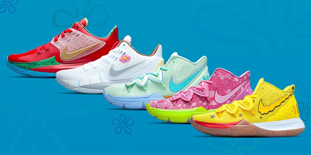 StockX Sneakers on Twitter: "Your favorite Bikini Bottom cast accounted for in and design inspiration of the #Nike Kyrie x SpongeBob SquarePants Collection. Shop the entire collaboration on StockX: