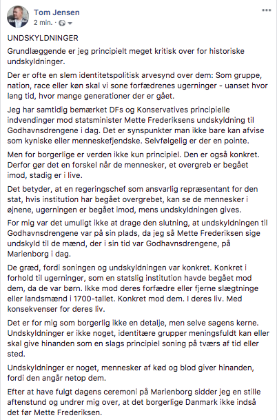 TomJensen1966's tweet photo. Et par ord til den sene aftenstund om historiske undskyldninger. Og i den forbindelse en stille undren.

#Godhavnsdrengene https://t.co/n9jXQN84hr