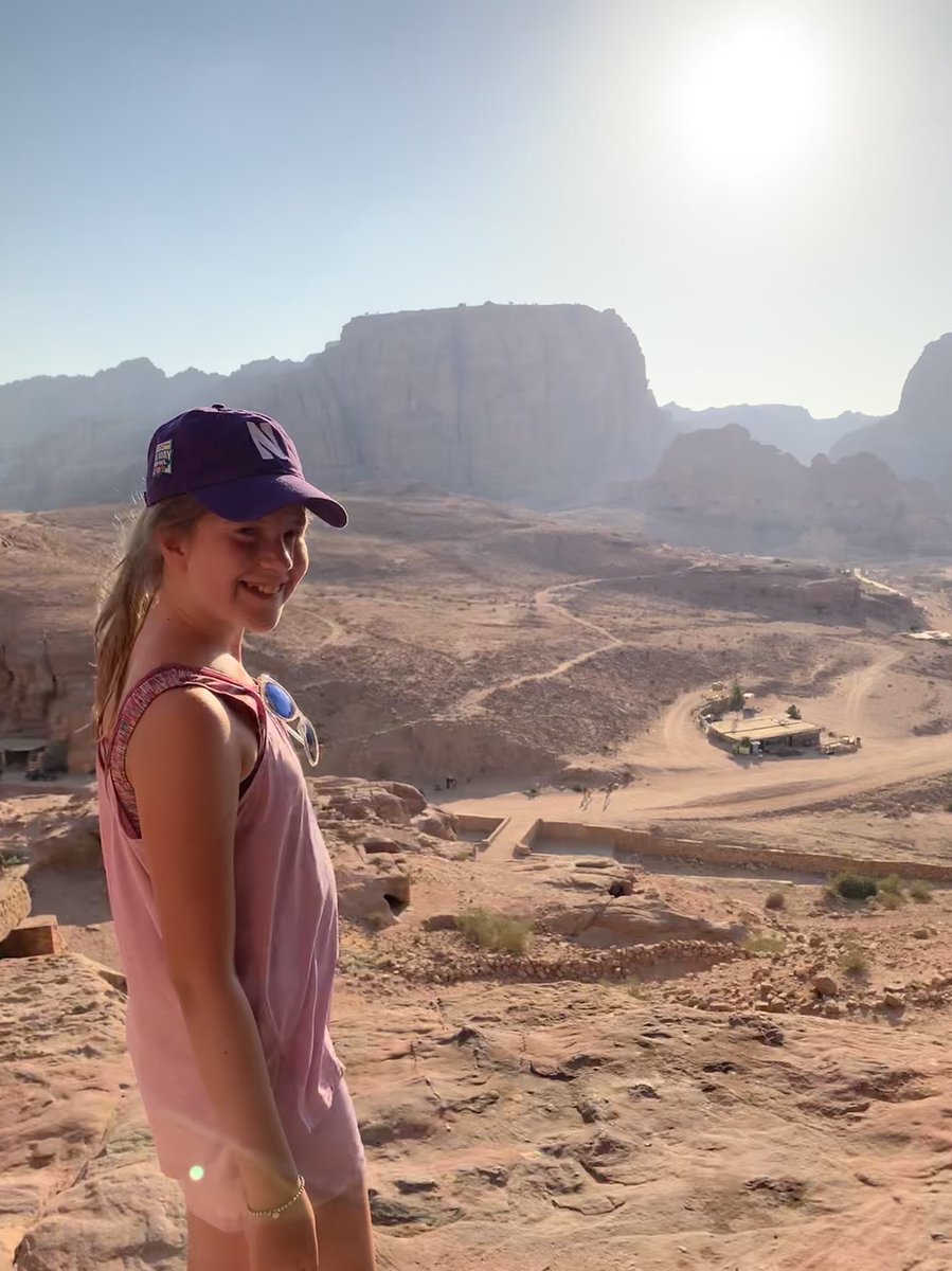 hbseley's tweet photo. purple pride all the way from israel!! 💟 @NU_Cheerleading #B1GCats #Preseason https://t.co/UohARIcfYL