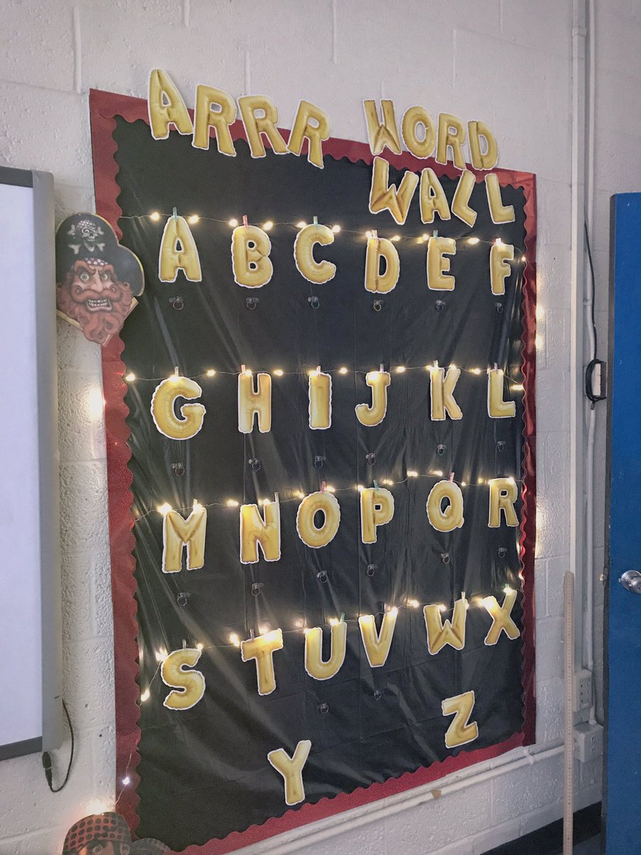 itsDrMartin's tweet photo. “Arrr” interactive Word Wall is completed! Cannot wait for the pirate scholars to being interacting words &amp; vocabulary! #LearnLAP #tlap #KidsDeserveIt @piratelearners https://t.co/SkpFqoCy3e