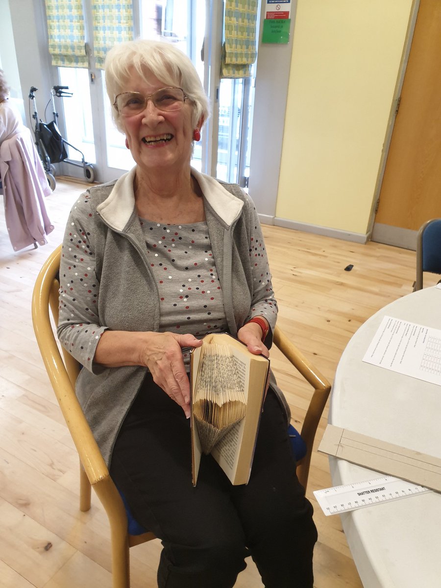 TheBookSurgeon's tweet photo. Folded Book Art workshop at Lavenham library with the Book Surgeon &amp; Sculptor  @BuryLibSuffolk @HadleighLibrary @HalesworthLib @HaverhilLibrary @LowestoftLib https://t.co/oUnNeItS8m