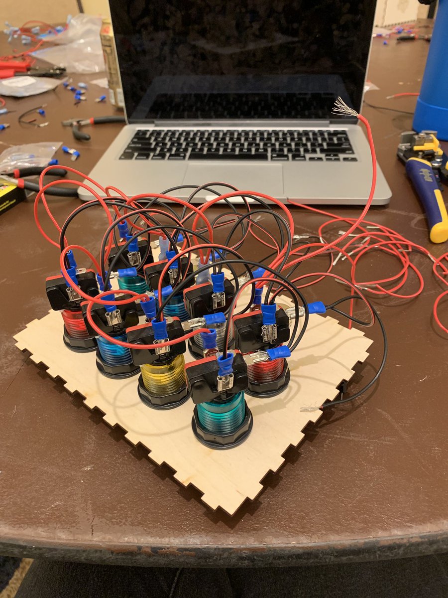 Rhockelle's tweet photo. Maybe 4 hours later and crimping is done and Iโve never felt so accomplished at life ๐ @jsconf #jsconf #nodeart #neverwanttocrimpagain https://t.co/eVsxf4uXwJ