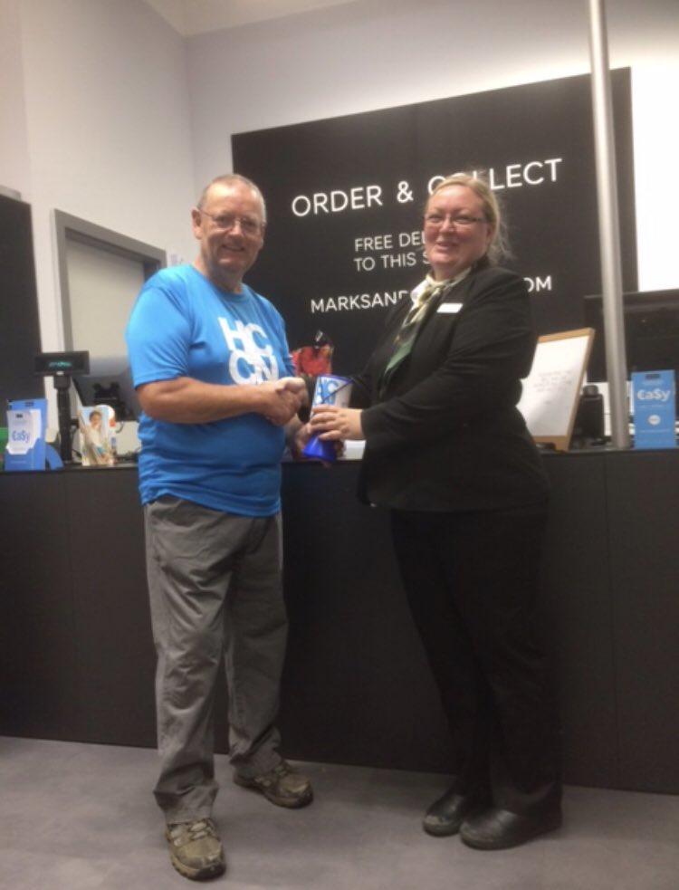 We are Charity of the Year in <a href="/marksandspencer/">M&S</a> Huntingdon store &amp; look forward 2 working with them on initiatives over the coming year! This is our collection pots being handed over by Paul that will shortly be on all tillpoints. Exciting times ahead! #cancer #cambridgeshire