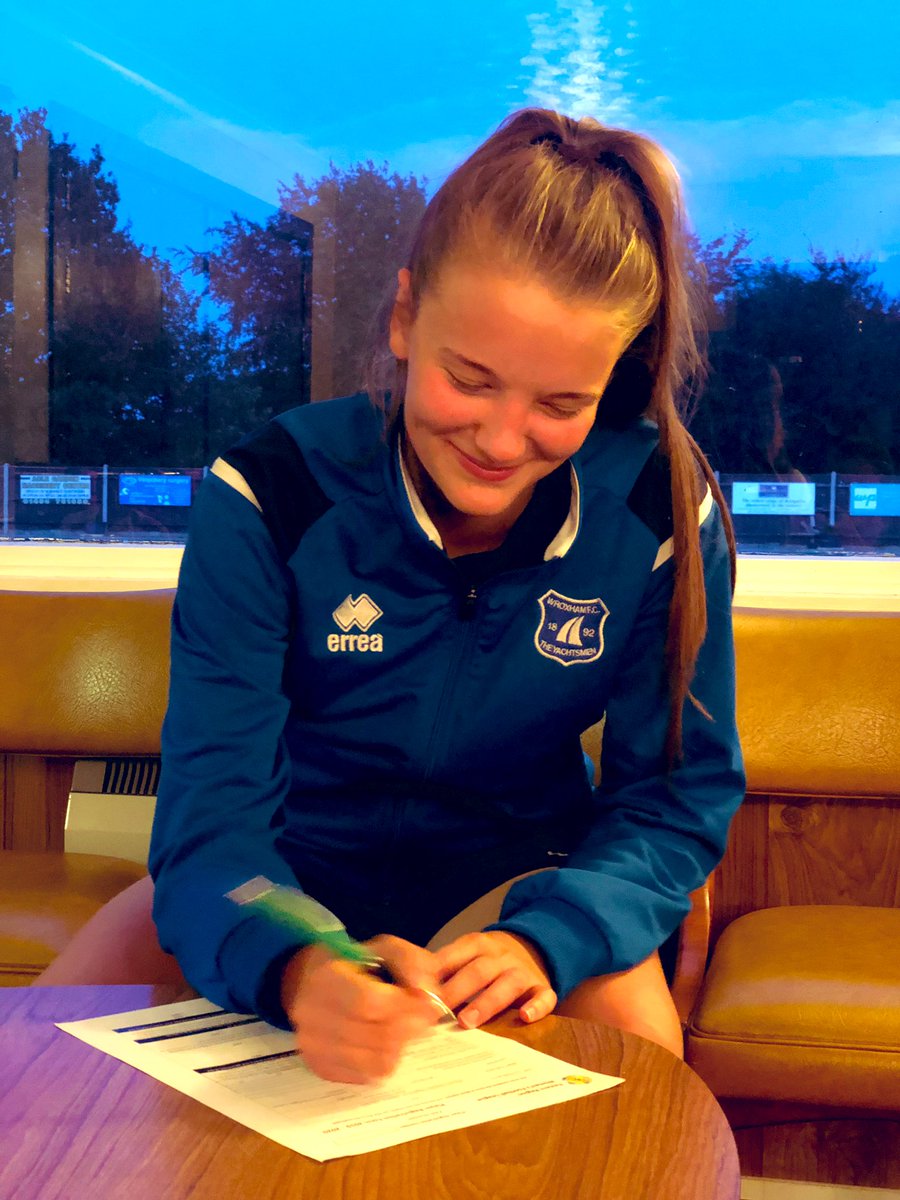 WroxhamWomen's tweet photo. Speaking about signing, Cal said: 

“After a great pre-season with Wroxham I’m excited to challenge myself and push for experience in the Eastern Region Premier Division.” #Ahoy #WelcomeCal https://t.co/SSgg3XSnAj