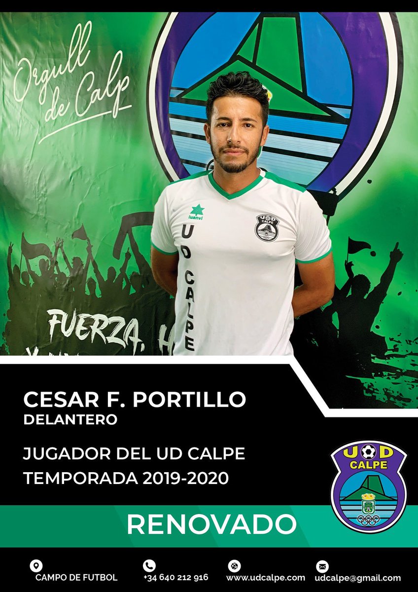 UDCalpe's tweet photo. OFICIAL | 📝 Portillo RENOVADO

El @UDCalpe y CESAR FABIÁN PORTILLO unidos para la presente temporada. Desde el Club agradecerle su confianza y apuesta por nuestro proyecto.

#NuestroSueñoNosHaráGrandes
#NuestraHistoriaNosHaráEternos
#OrgulldeCalp https://t.co/jaXpPXxxwl