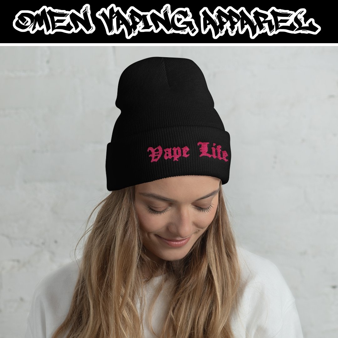 omen_va's tweet photo. 🖤Women's Vape Life Beanie🖤

For the Women living that #vapelife

The cuffed beanie comes in 4 colours, all with pink text 🤩

https://t.co/KJ5xS5HTW6

#omen_va #vapelife #vapefam #vapeon https://t.co/fPNikMtwWq