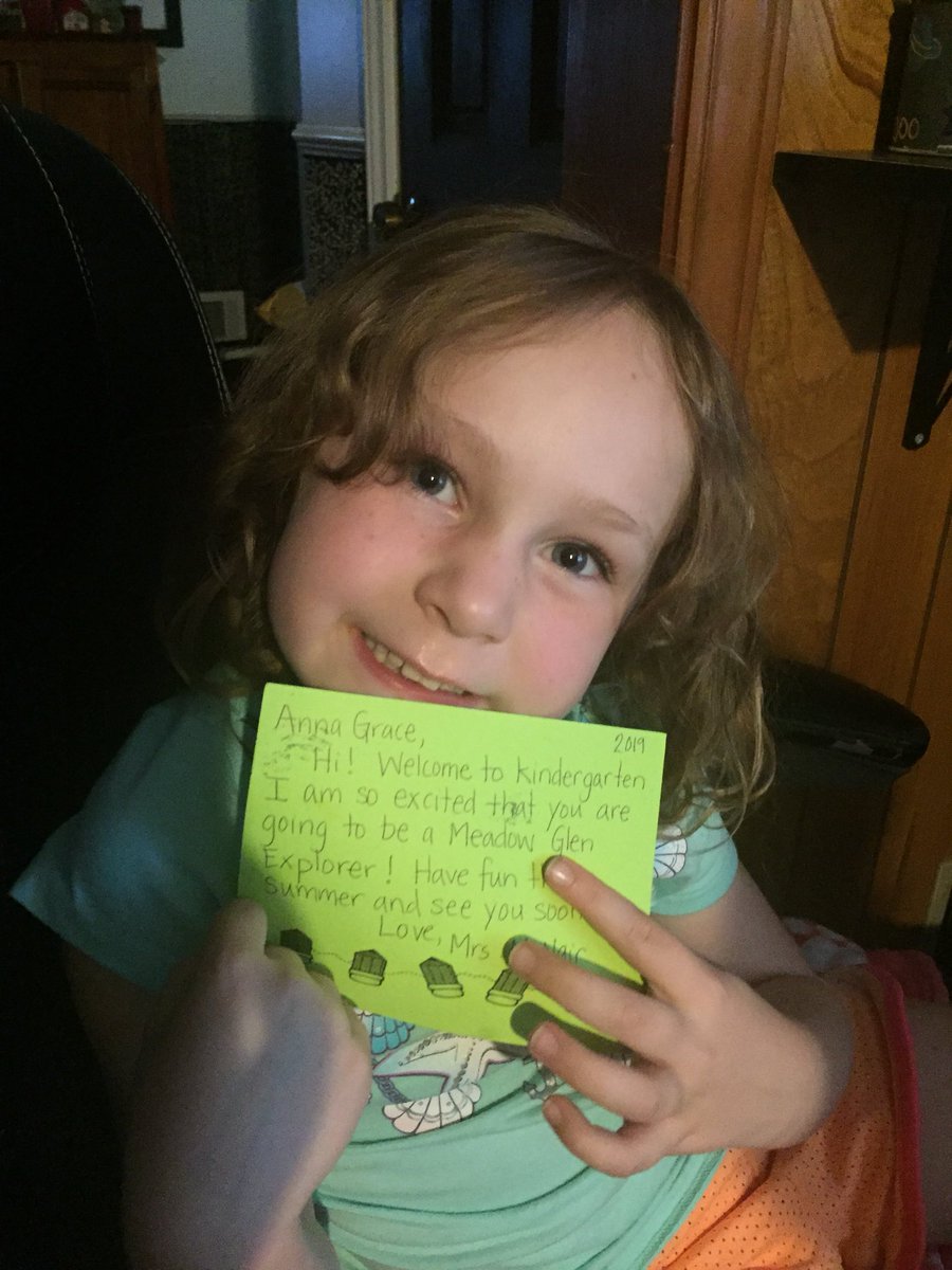 D_Pukl's tweet photo. Anna Grace was super excited to get a letter from @jennimac5 in the mail.  Almost ready for a #lex1firstday #lex1immersion @MGES510 https://t.co/PVQluNQWsc