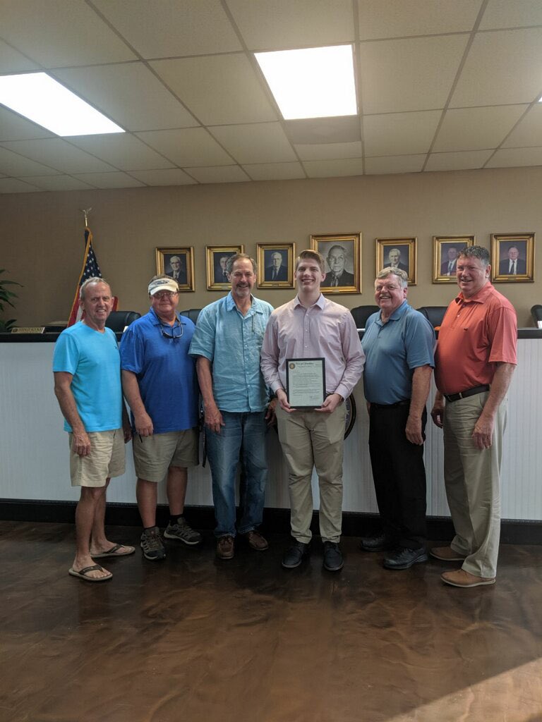 vkarnold's tweet photo. Our Microsoft PowerPoint World Champion Seth Maddox receiving a resolution from his hometown of Geraldine. @Certiport https://t.co/hwffuvzCa4