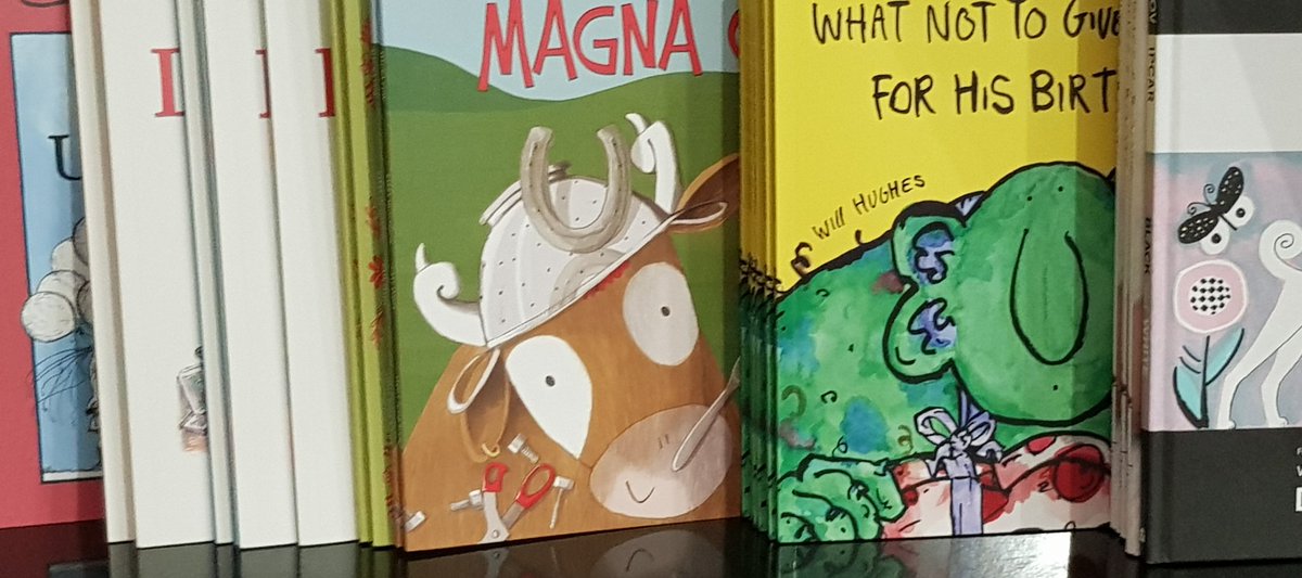 LDDebuts's tweet photo. Our first #LittleDoorDebut #WhatNotToGiveAnOgreForHisBirthday by @willustrations1 not too far from our other classic #MagnaCow by @barryhutchison and @catetheartist in @Waterstones_Edi and @edbookfest #Bookshop. Looking good :0) https://t.co/N49QBMh6RR
