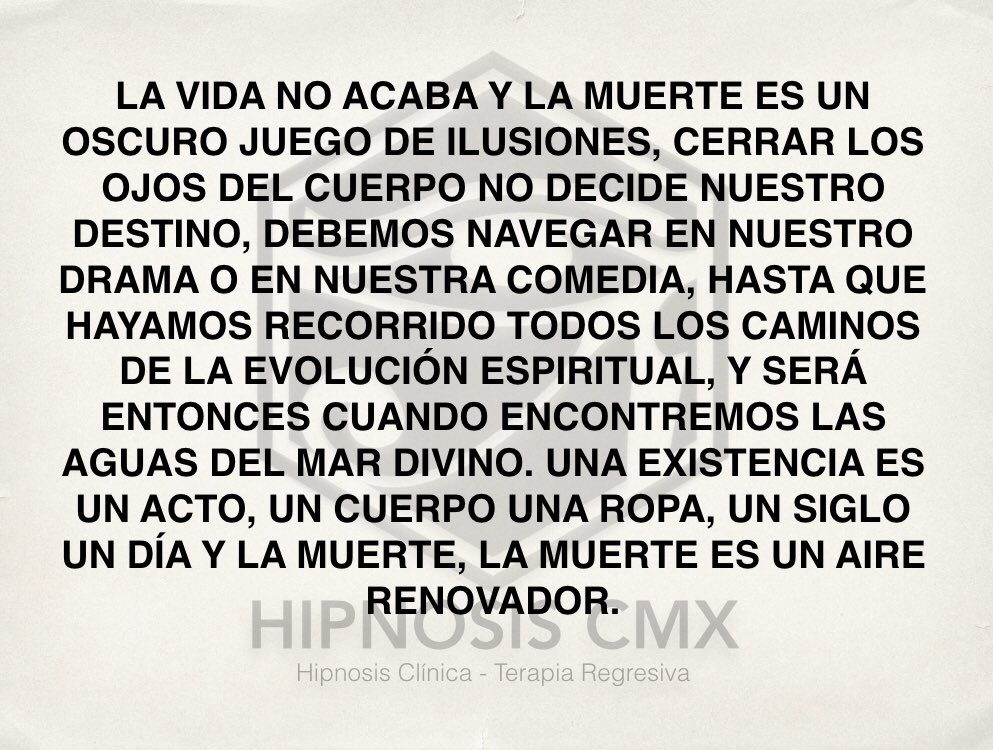 HipnosisCMX's tweet photo. #hipnosiscmx #hipnosis #hipnoterapia #hipnosisclinica #hipnosisclinicareparadora #vidaspasadas #neurobandagastrica #bandagastricavirtual #bandagastrica #cdmx #mexicocity #méxico #espiritual #espiritualidad #cambiodeconsciencia #conscienciasuperior #Espiritualidad #Salud https://t.co/xIVO2QLf5t