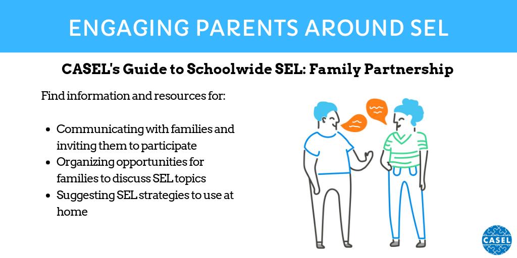 caselorg's tweet photo. CASEL’s School Guide offers guidance and resources for inviting families to understand, experience, inform, and support the social and emotional development of their students. #EngagingFamiliesWithSEL #2019BackToSchool https://t.co/flvtolg2eN https://t.co/6YO01UuKmE