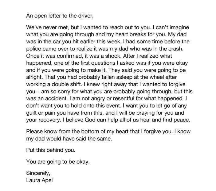carolineapel's tweet photo. My sister wanted me to share this with you all. She would really appreciate it if you would retweet/ send this to people to spread the message of forgiveness to others. https://t.co/xiHHkVxsUC