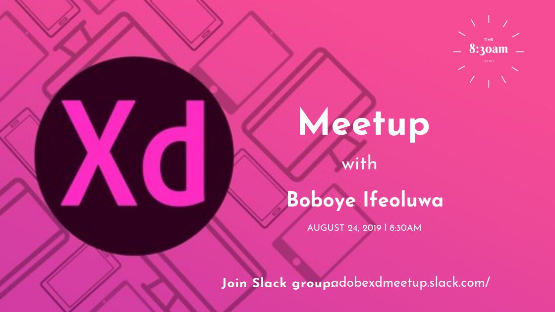 IfeoluwaBoboye's tweet photo. I am organizing an #AdobeXD Meetup in my school next Saturday, if you are interested click the link below 👇👇👇 https://t.co/wTMXJeHkns #meetup #uidesigners #uxdesign #uiuxdesigner #adobexd #school #networking https://t.co/wySfXwruzp