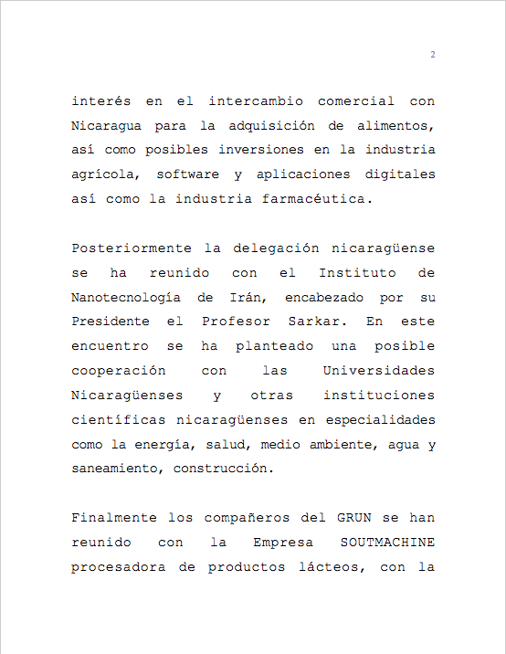 Delegación de Nicaragua refuerza vínculos comerciales y científicos con Irán