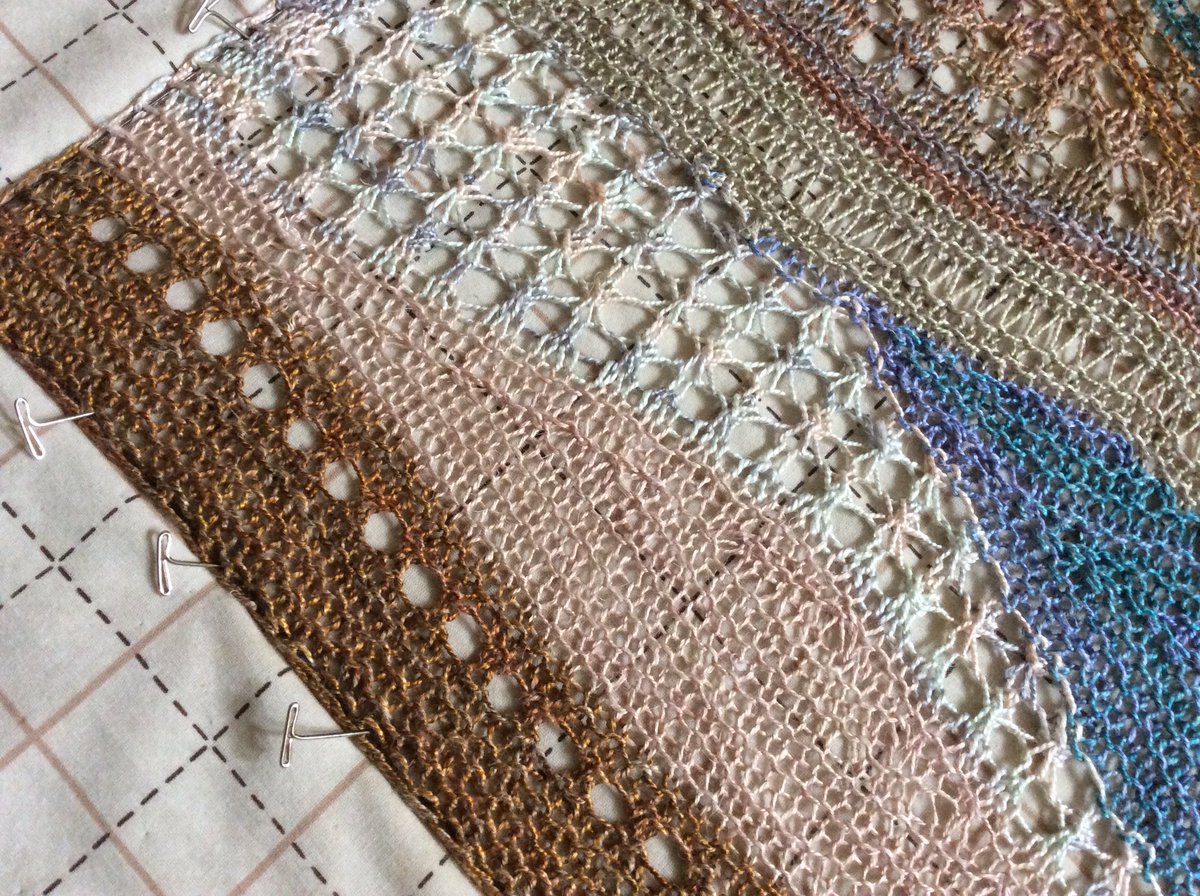 ilga_leja's tweet image. These days I always seem to be blocking something or other. #ilgadesigning #ilgaleja #blockingknitting #laceknitting #shortrowknitting