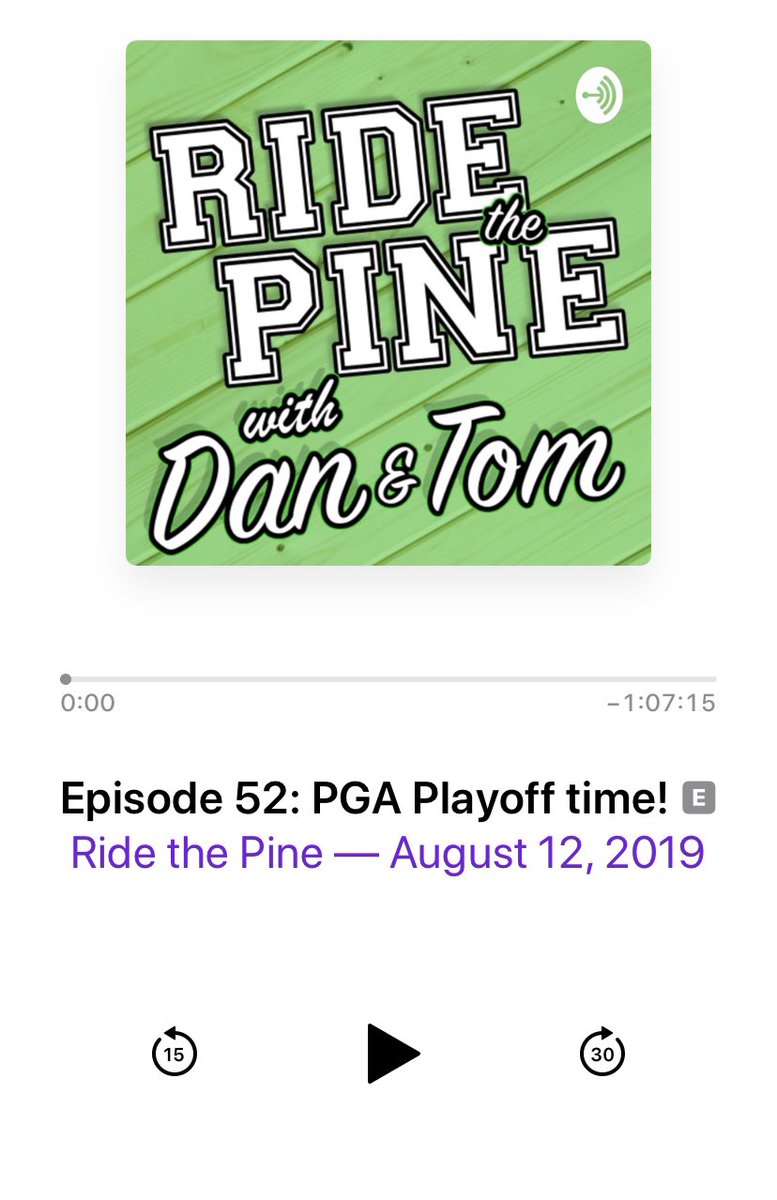 RidethePinePod's tweet photo. Episode 52 out now!! We talk PGA this week and much more!!! #sports #podcasts #PodernFamily #PGATour #FedExCupPlayoffs #FedExCup https://t.co/xoZNxcWy2C