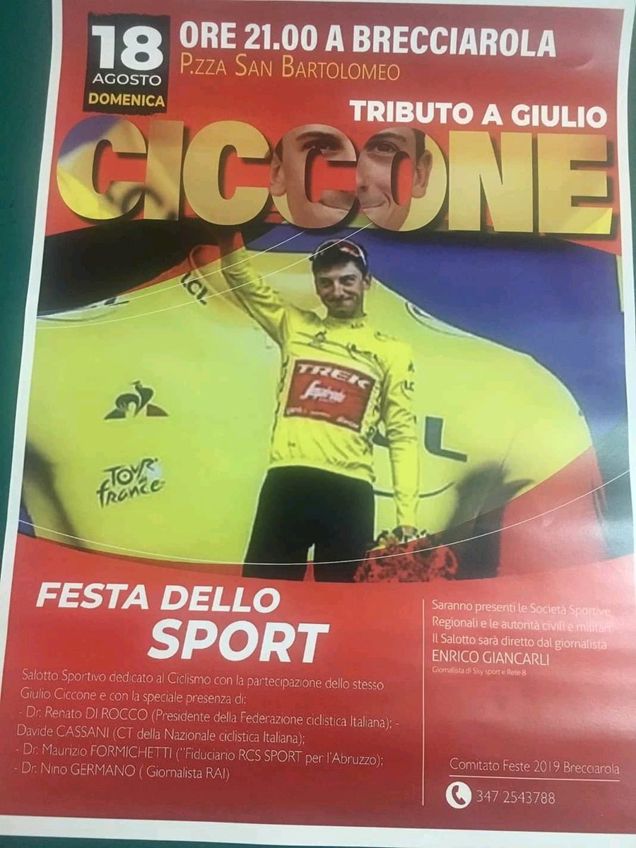 SportChieti's tweet photo. Domenica 18 Agosto, tributo a #giuliociccone #brecciarola #chieti @giuliocicco1 https://t.co/SXVUL7Fv97