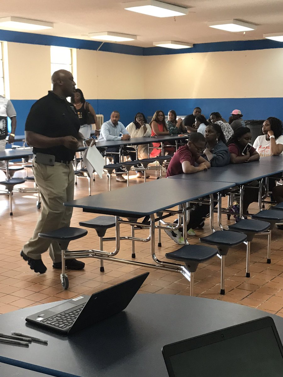 Hayneville Middle School’s Open House: Principal Keith Scissum addresses parents and students.