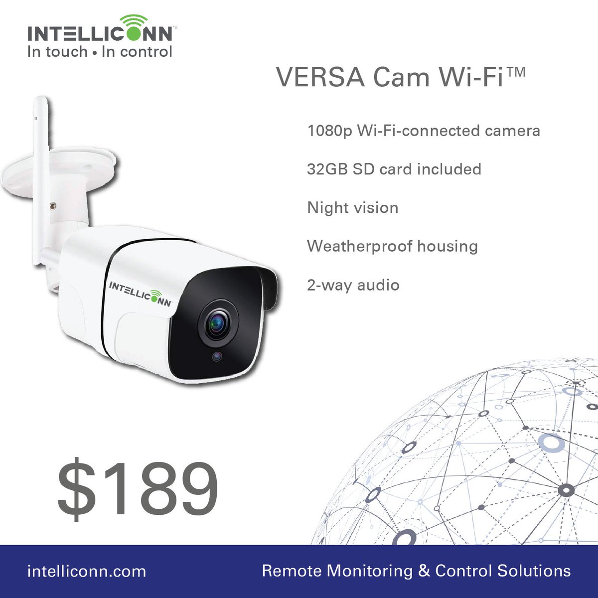 GoIntelliconn's tweet photo. You can't always be with your stuff. Keep an eye on it when you're away with our new VERSA Cam Wi-Fi™.

It's a 1080p Wi-Fi camera with 2-way audio and night vision. Check on your house, yard, farm, property, or equipment from with the mobile app. 

https://t.co/k8AgJgYEud https://t.co/jwvkxTPzIl