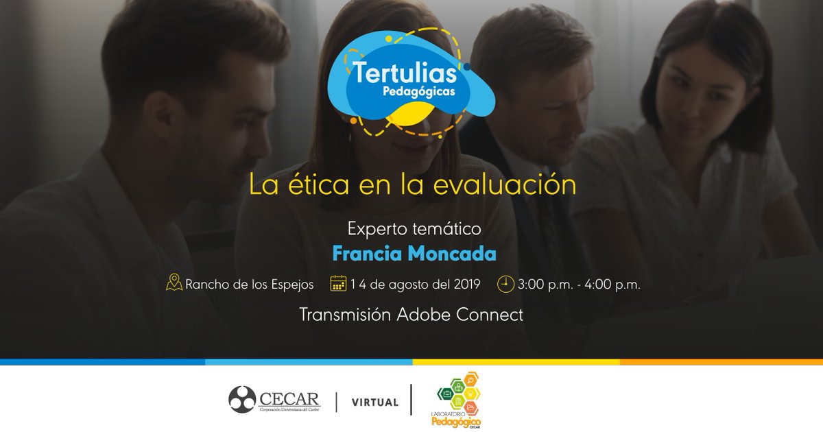 cecarvirtual's tweet photo. #Mañana te esperamos en el Rancho de los Espejos con nuestras sesiones de Tertulias Pedagógicas, para conversar sobre "La ética en la evaluación" Te esperamos. https://t.co/LFS9ap4lGl