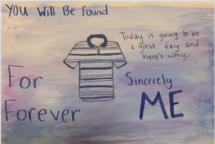 NataliehNthc's tweet photo. This is a watercolor drawing I did of some of my favorite quotes and moments from the book I read this summer, Dear Evan Hansen. This book was a great story that I had the pleasure of getting to read.#NTHCE2 https://t.co/ccka9u8Yu8