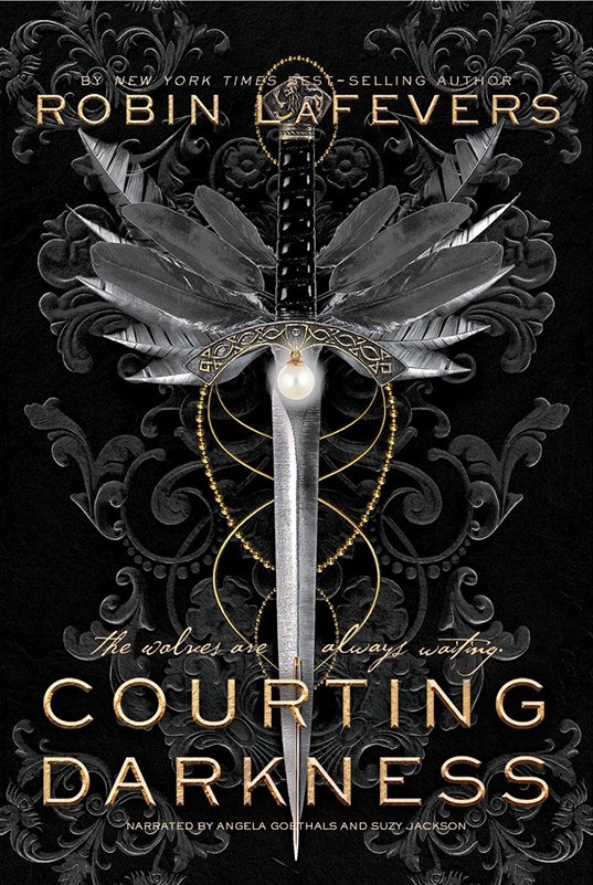 a book cover displaying a sword with large bird's wings on the blade handle