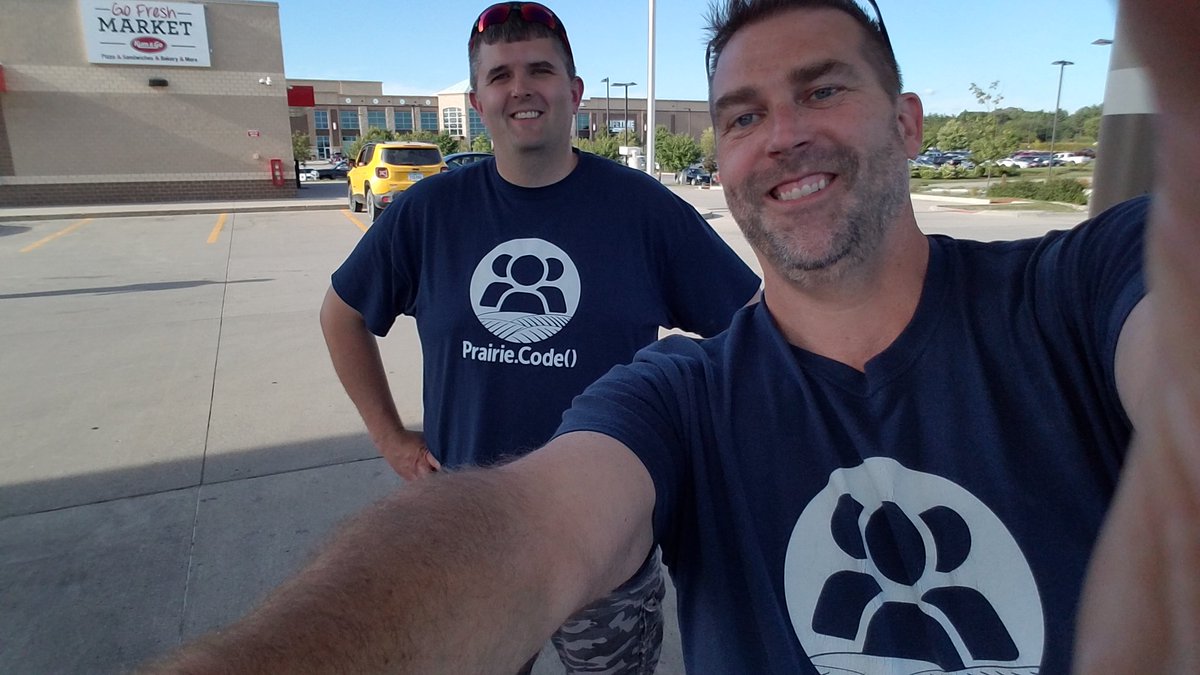 blgorman's tweet image. On our way to #Nebrcode. Dude has on the same shirt as me..@amegala @colemike