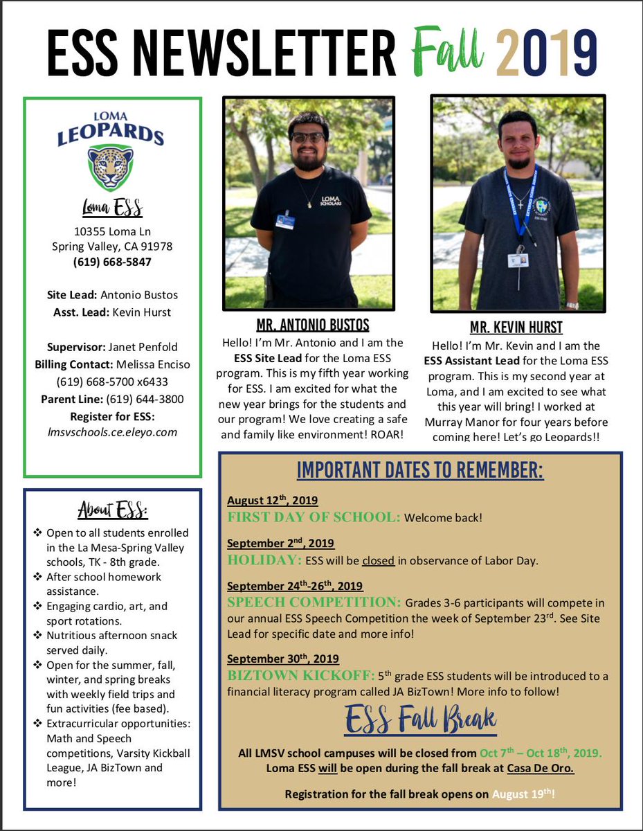 LOMA_ESS's tweet image. Our Fall Newsletter! #LMSVHEART #ESSROCKS #ROAR #NOEXCUSESUNIVERSITY #LSU #LOMA