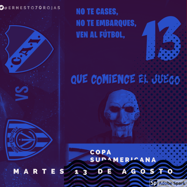 Ernesto70Rojas's tweet photo. #CopaSudamericana Veremos para cual de los Independientes será noche de terror. Desde las 20:30 junto a @ermoga71 por #Cotas #Comteco #TuVes https://t.co/Xc5qCC3NVc