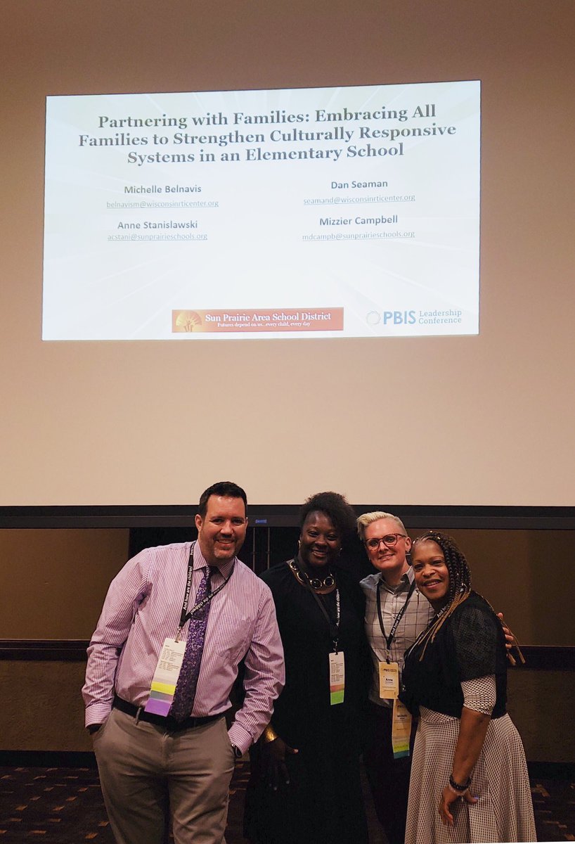 stanislawski29's tweet photo. Representing Northside and Sun Prairie today at the PBIS Leadership Conference. Mizzier Campbell, The Greatness Coach, and I discussed all the great ways we engage with our families! #pbislc19 @NellieNighthawk @sunprairiek12 #ALLmeansALL https://t.co/WXJAVAwk3I