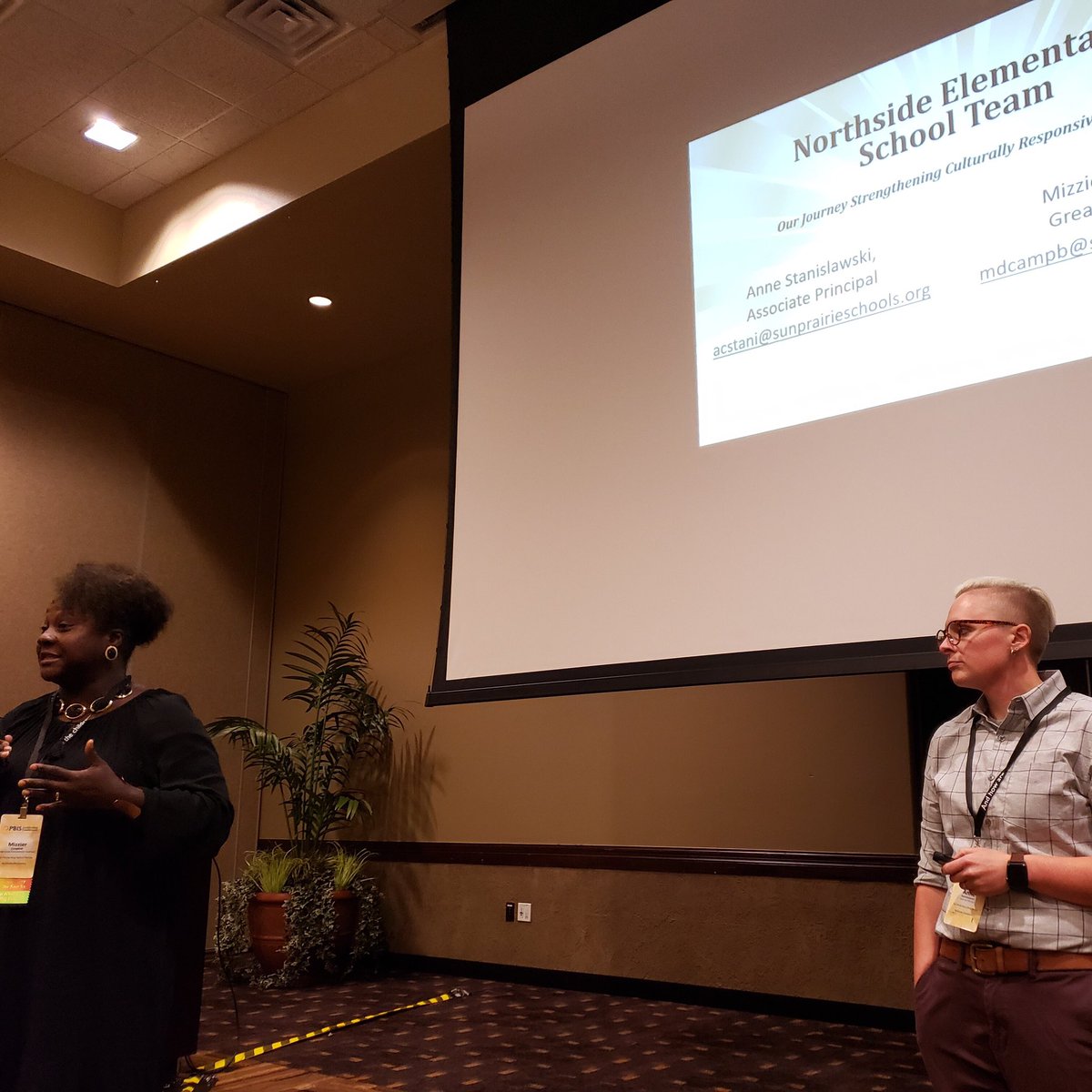 Representing Northside and Sun Prairie today at the PBIS Leadership Conference. Mizzier Campbell, The Greatness Coach, and I discussed all the great ways we engage with our families! #pbislc19 <a href="/NellieNighthawk/">Nellie Nighthawk</a> <a href="/sunprairiek12/">Sun Prairie Schools</a> #ALLmeansALL