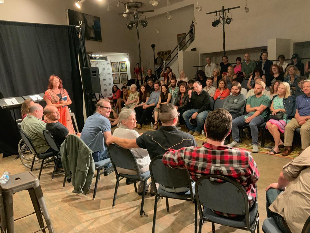 roadtheatre's tweet photo. The team of "Blaze Orange" at @roadtheatre for #SPF10! https://t.co/FWAzgOfUt5