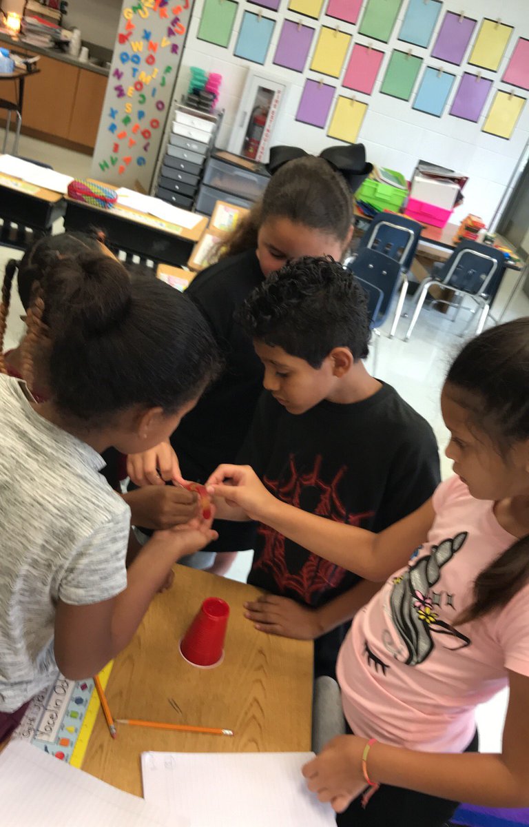 KLevineFL's tweet photo. Levine’s Leaders synergizing to save Fred the worm! Cheers of success all around! @HCPSLanier #BetterTogether #3rdgradelightstheway https://t.co/R0lOxQfitp