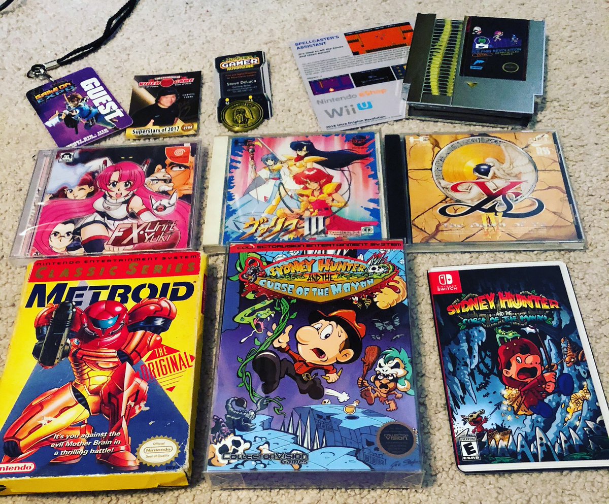 HagensAlley's tweet photo. Some cool Game On convention pickups!
#sydneyhunter #fxunityuki #valis3 #ysiv @CollectorVision @FXUnitYuki @MetroidDatabase https://t.co/OclzqQwCQZ