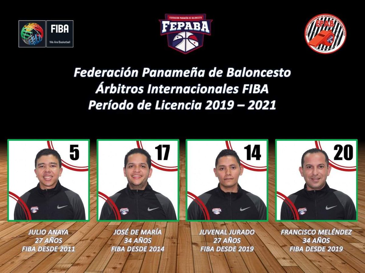 FePaBa's tweet photo. #Panamá contará con cuatro Árbitros Internacionales FIBA 2019 - 2021. @FIBA @FIBA_es #PanamaBasketball https://t.co/22vgJtVi9e https://t.co/g0yTa1Fo8m