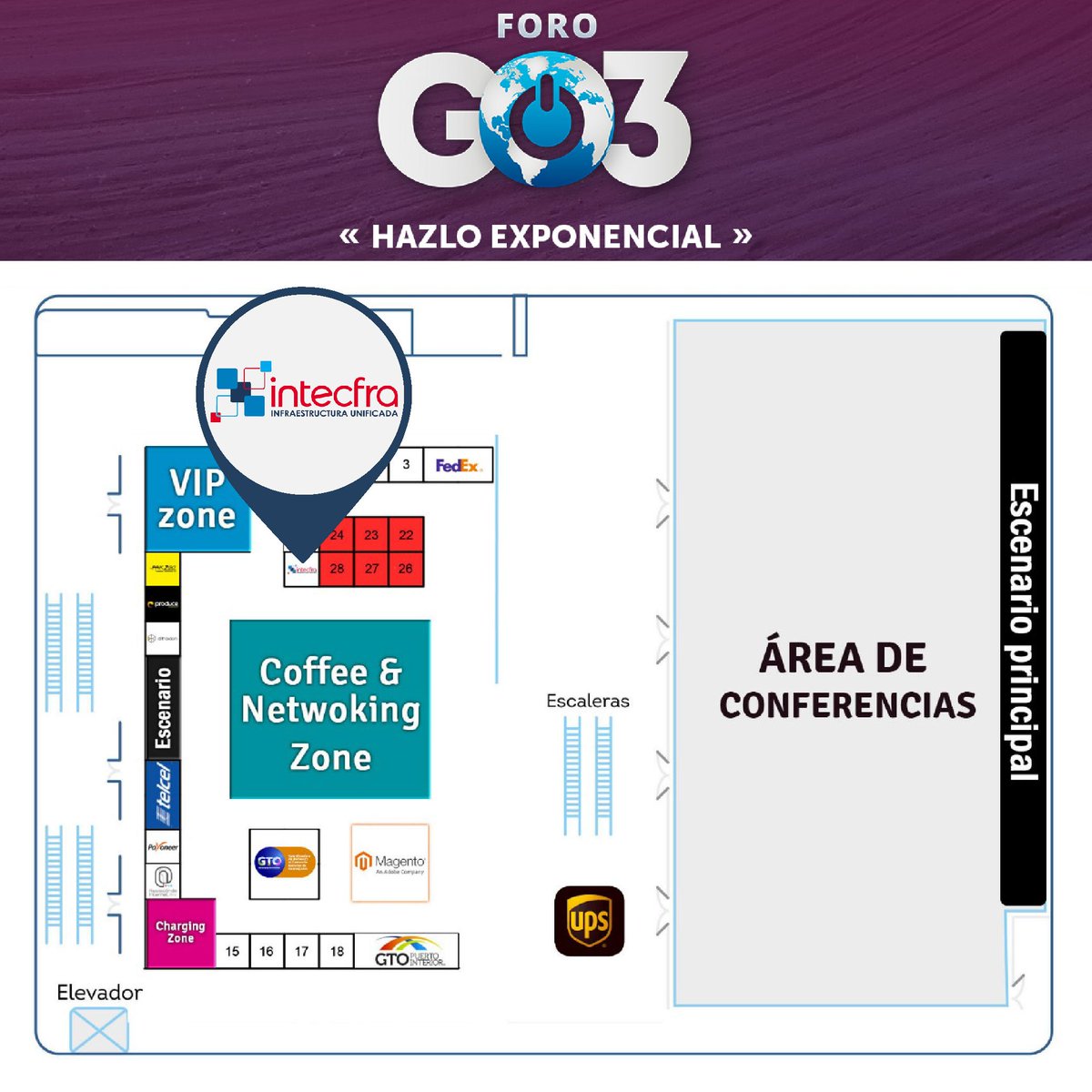 Intecfra's tweet photo. Hoy inicia FORO GO3 de @COFOCE te esperamos en el stand #29 habrá grandes sorpresas y regalos. 
¡Te esperamos! 
#Intecfra #InteligenciaArtificial #HazloExponencial #Guanajuato https://t.co/zetHvuevS9