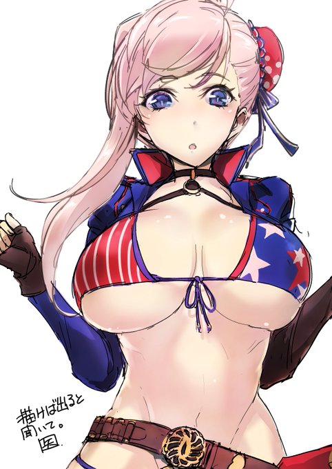 水着武蔵ちゃん落書き。描けば出るってばっちゃが言ってた。 